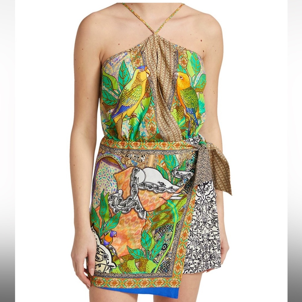 FARM Rio Gayatri Halter Neck Mini Dress size Large